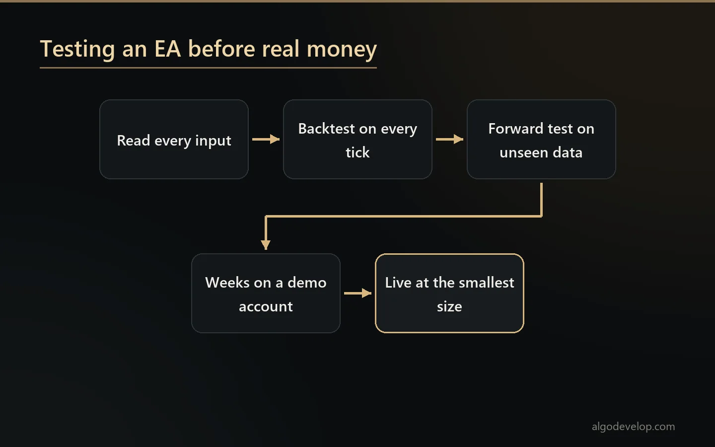 Five tests to run on a forex EA before it trades real money