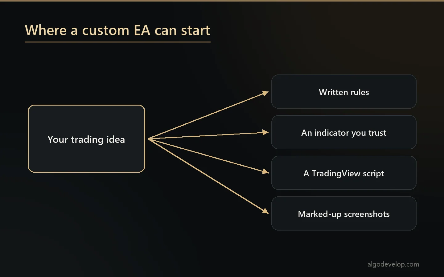 The starting points for a custom forex expert advisor