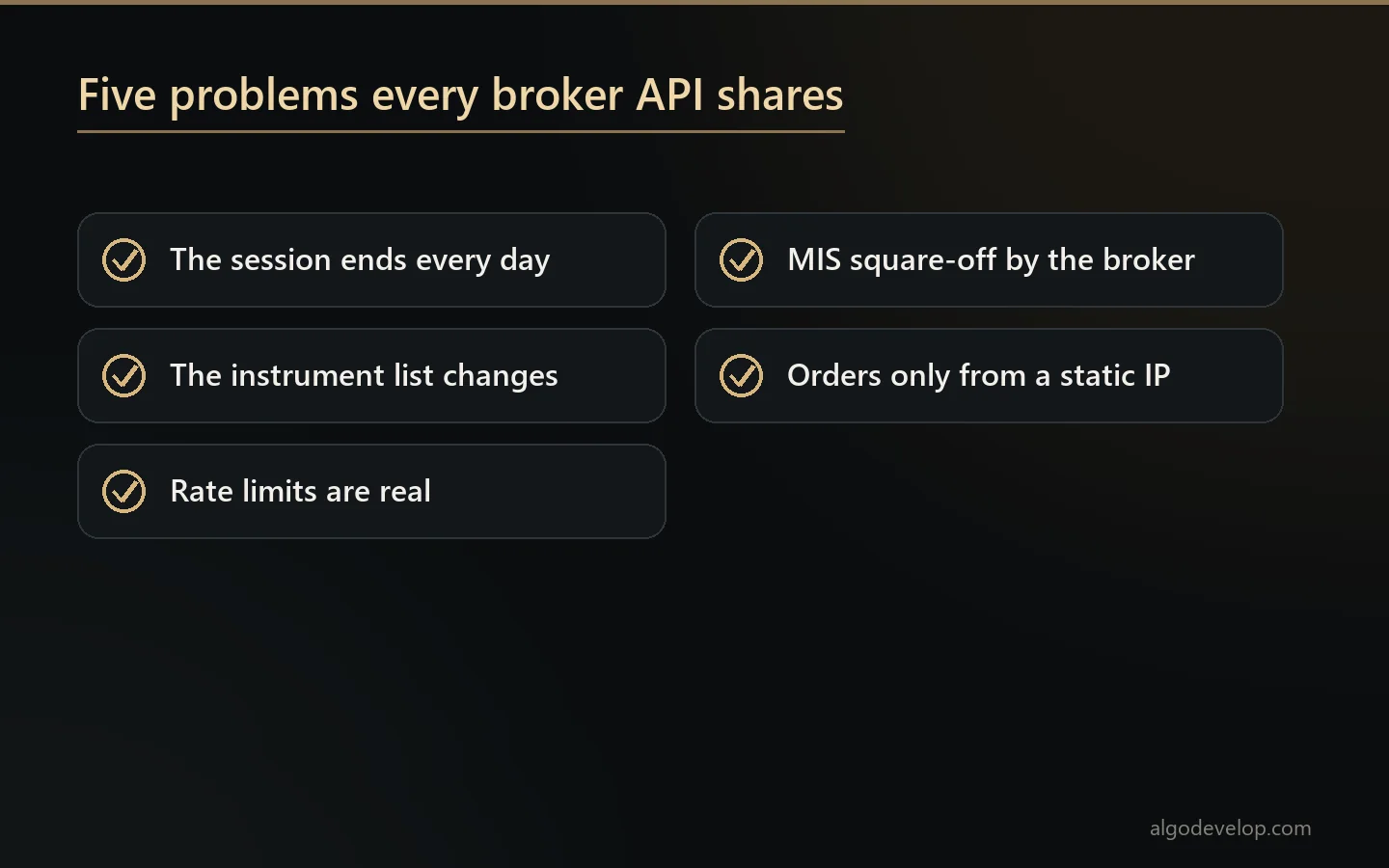 Five problems every Indian broker API shares