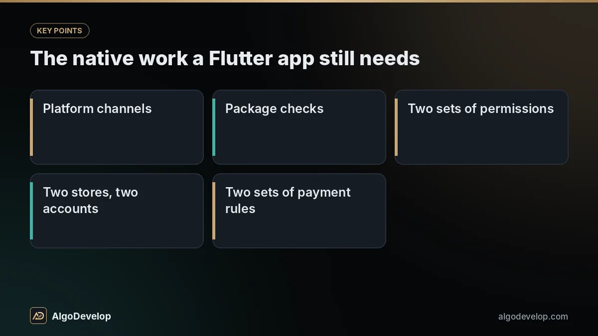 Flutter app development: the native work a Flutter app still needs, including platform channels and package checks