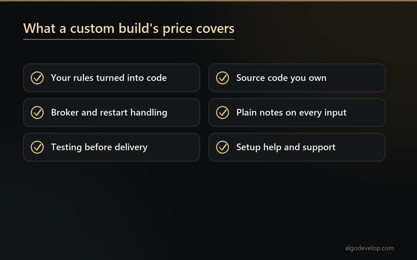 Trading bot cost: what the fixed price of a custom build covers
