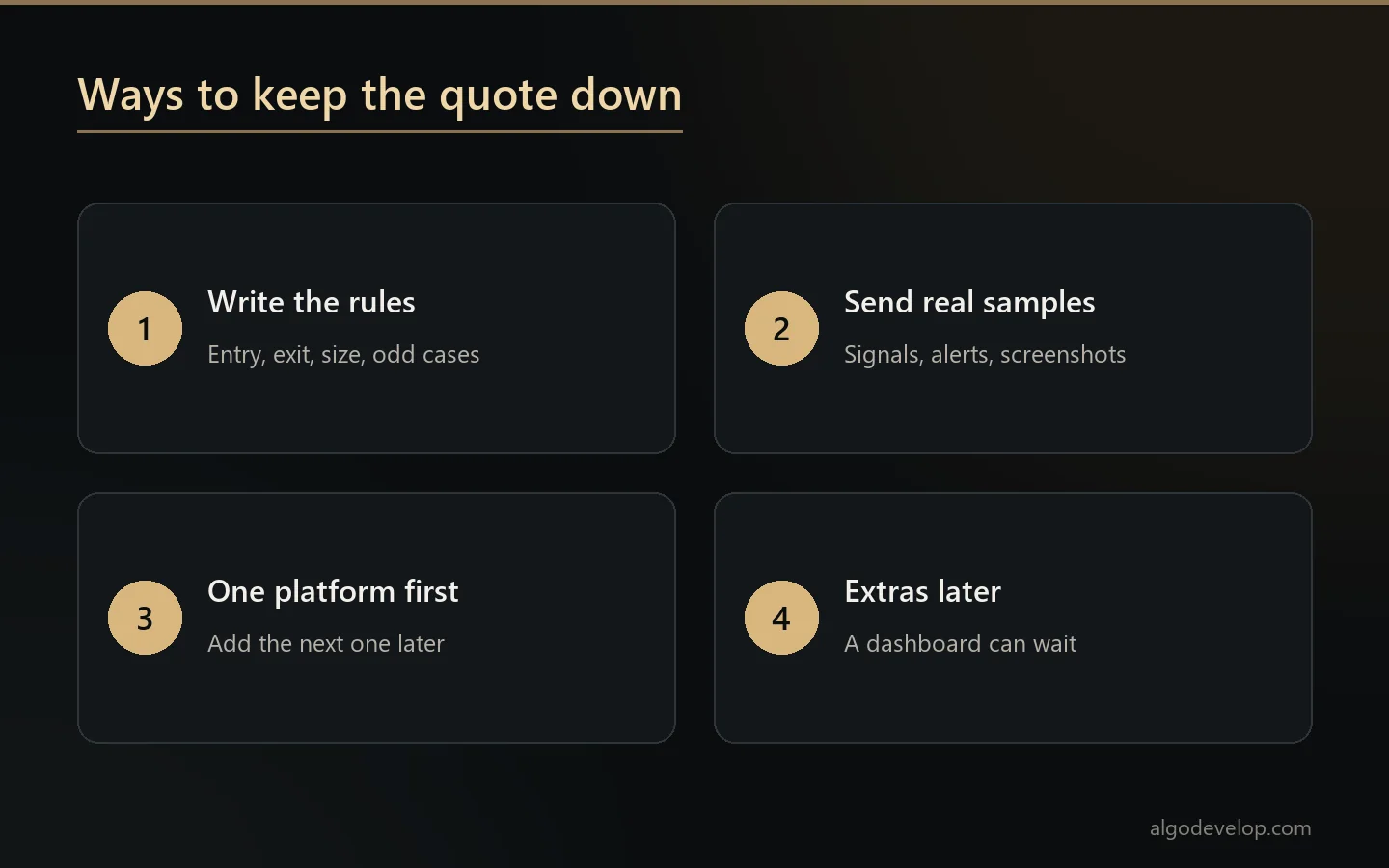 Four ways to keep the quote for a trading bot down