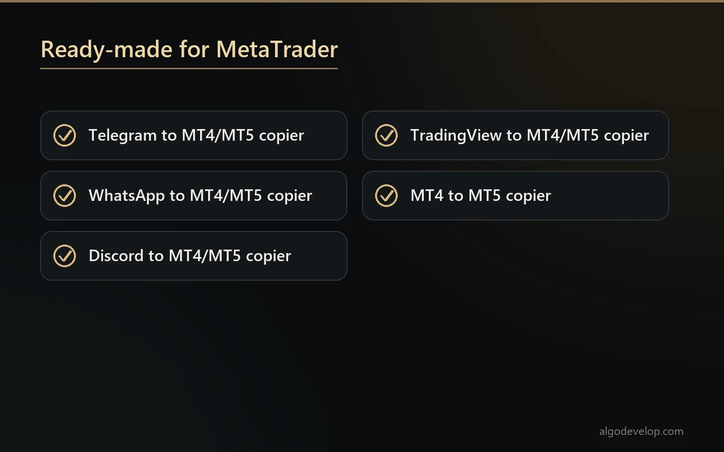 Ready-made signal copiers for MetaTrader 4 and 5
