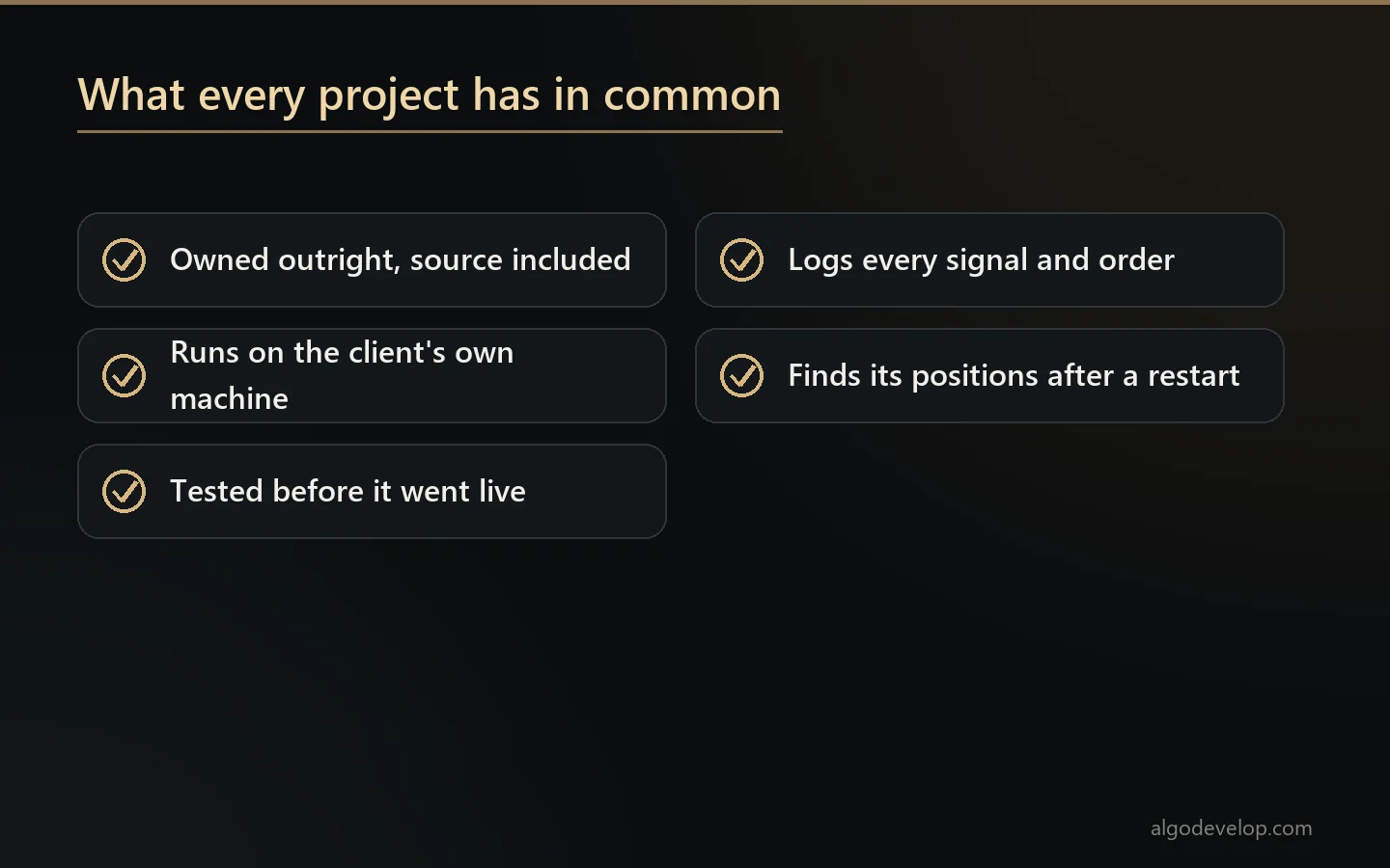 What every delivered trading software project has in common