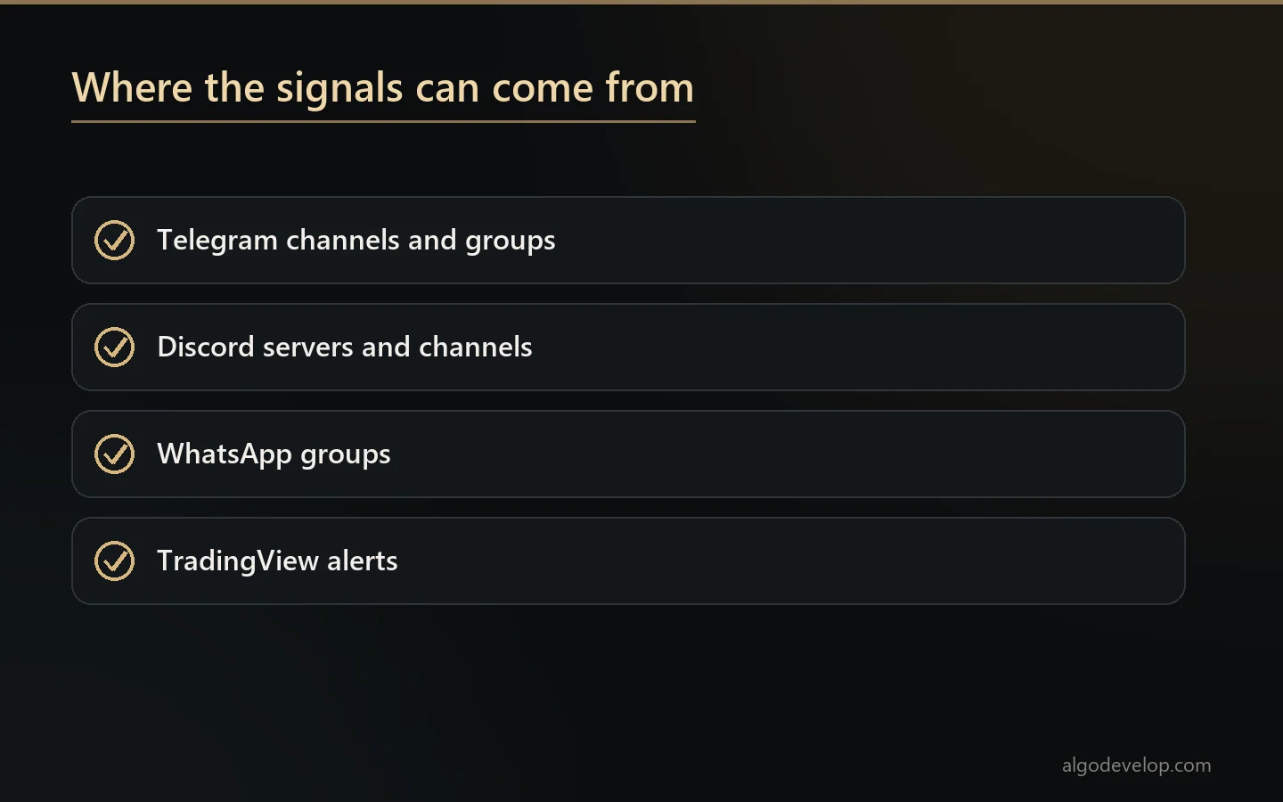 The four signal sources the copier can read