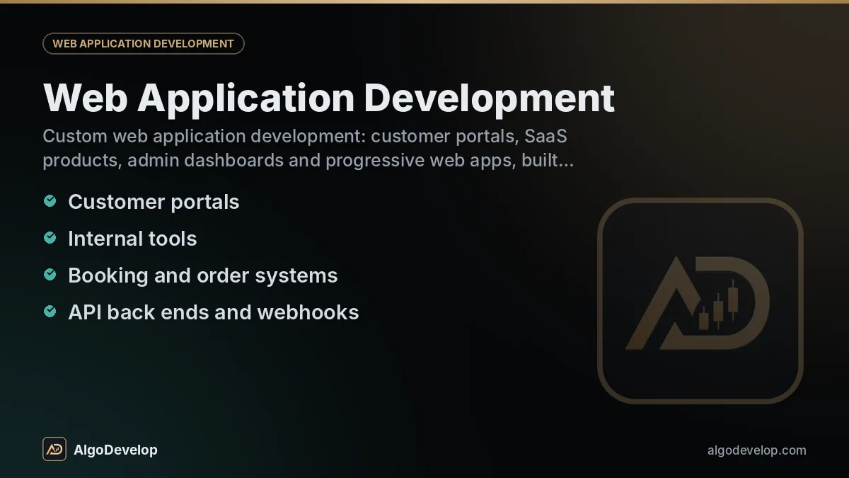 Web application development by AlgoDevelop: customer portals, internal tools and booking and order systems